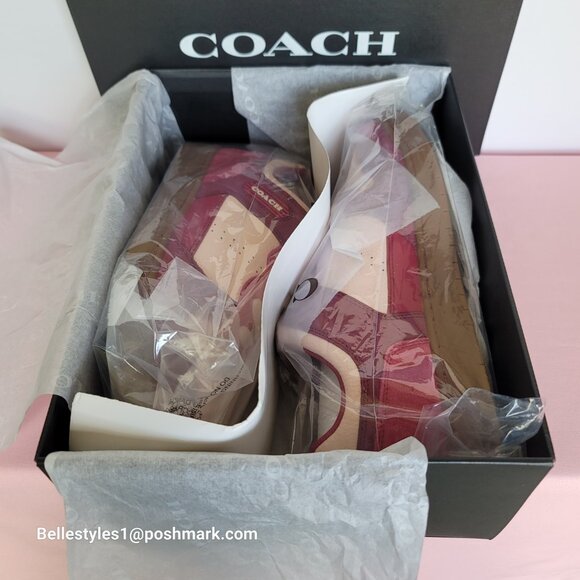 COACH Low Top Leather and Suede Sneakers C201- Pink color- Women’s US Size 9B ⭐ - Picture 15 of 16